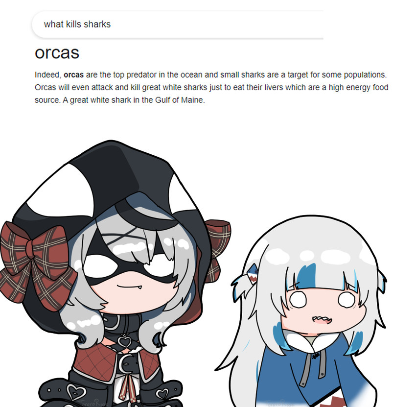 gawr gura and sakamata chloe (hololive and 2 more) drawn by torororose