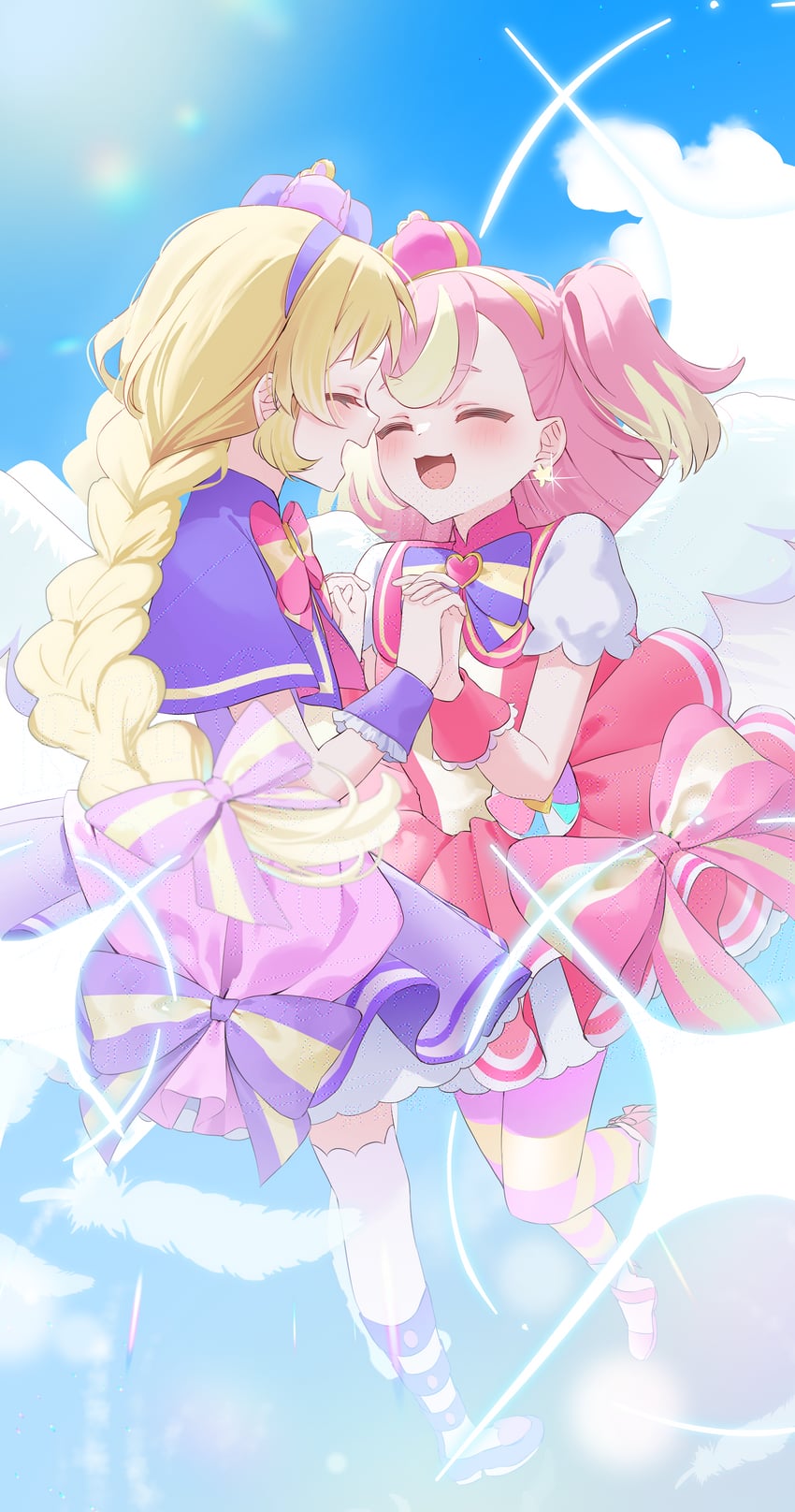 inukai komugi, inukai iroha, cure wonderful, and cure friendy (precure and 1 more) drawn by omotikaeri
