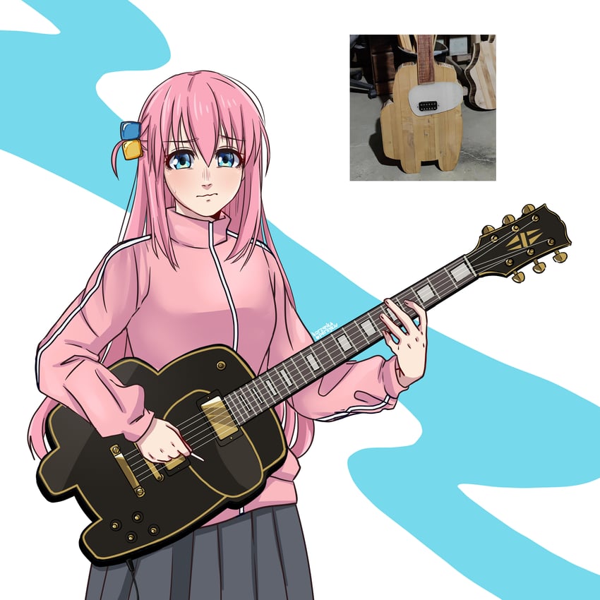 gotoh hitori and crewmate (bocchi the rock! and 1 more) drawn by korzynka_persykiv