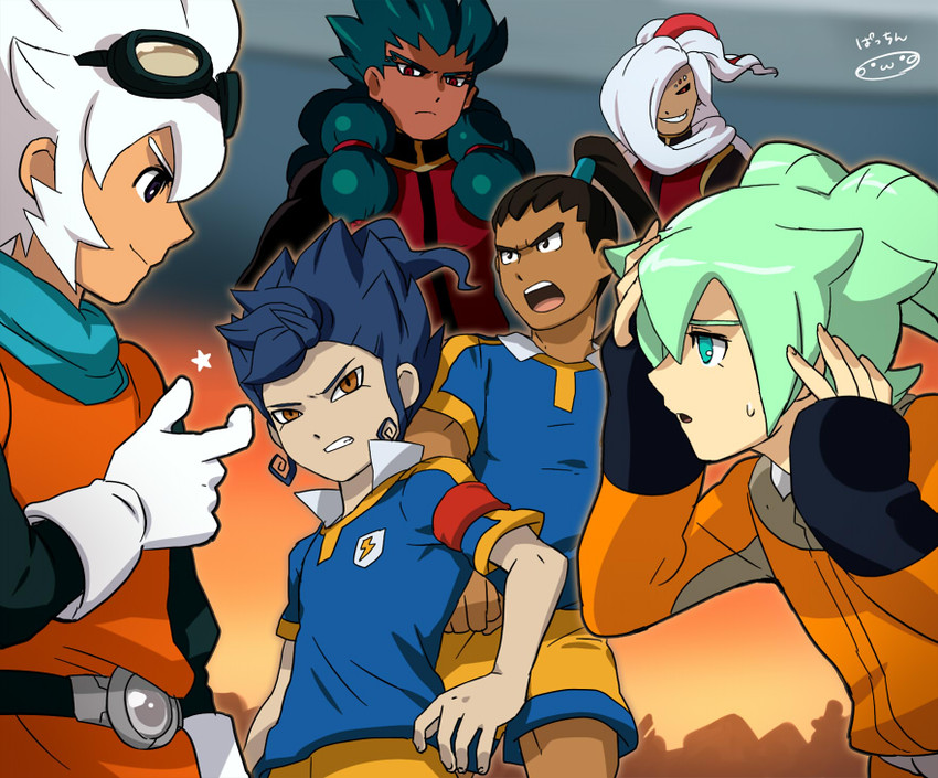 tsurugi kyousuke, fei rune, saryuu evan, nishiki ryouma, zanak abalonic, and 1 more (inazuma eleven and 2 more) drawn by mizuhara_aki