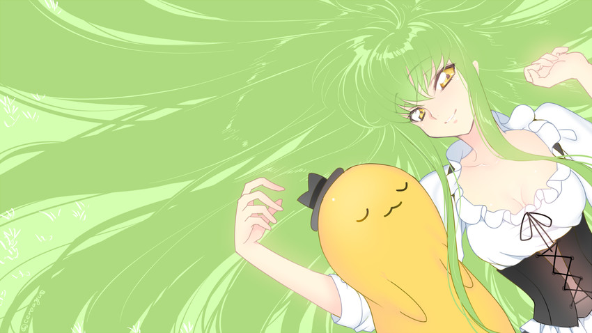 c.c. and cheese-kun (code geass) drawn by creayus