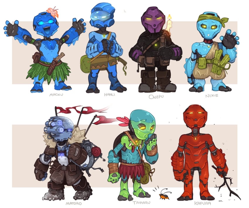 hahli, matoro, kapura, macku, nixie, and 2 more (the lego group and 1 more) drawn by ruben_menzel