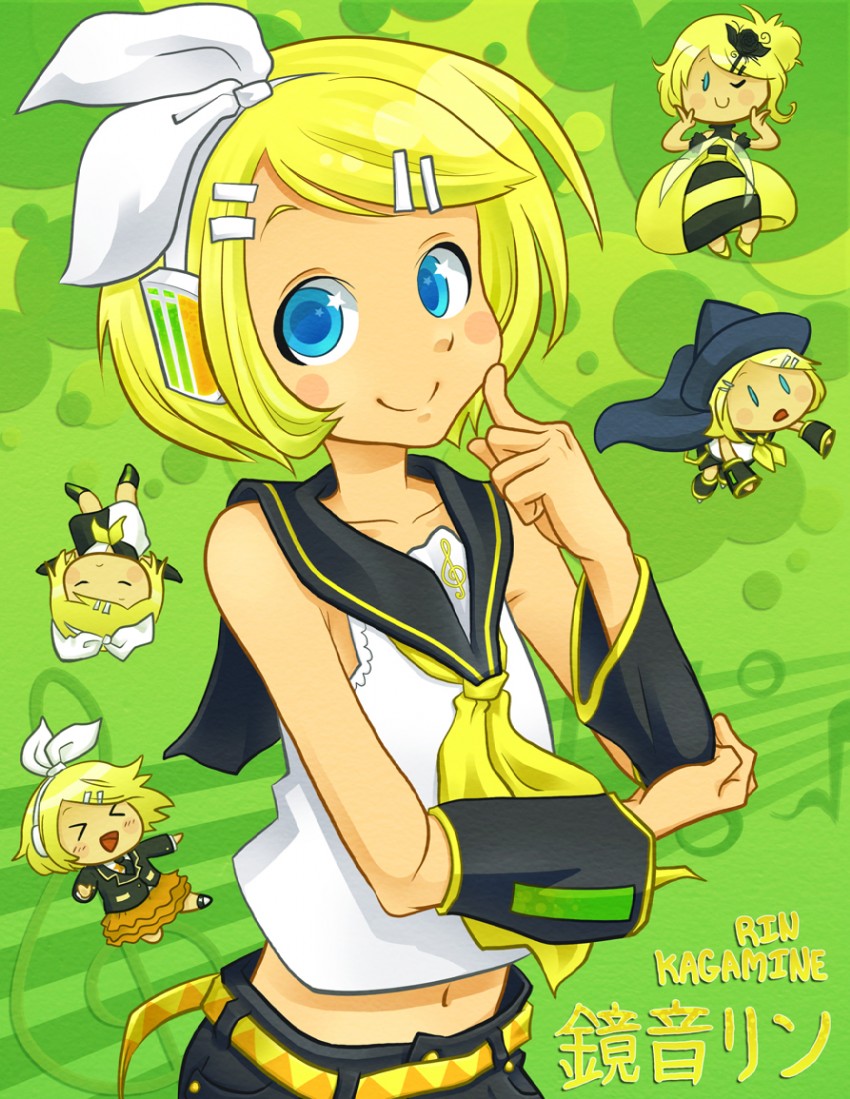 kagamine rin (vocaloid and 4 more) drawn by pimmy