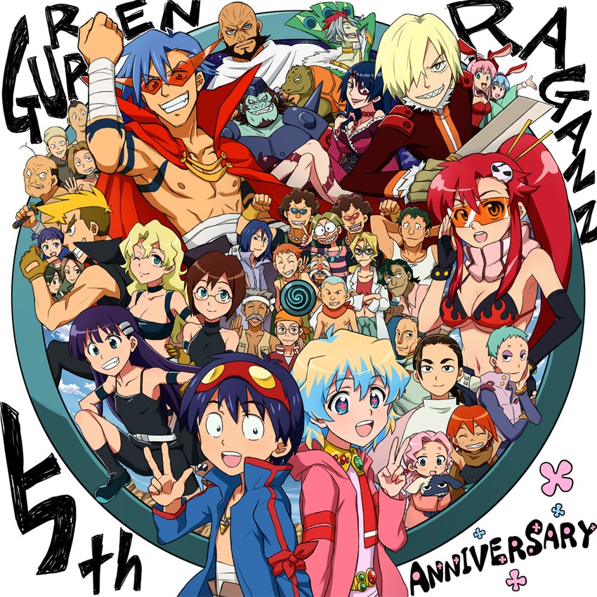 ayanami rei, yoko littner, nia teppelin, simon, kamina, and 30 more (neon genesis evangelion and 3 more) drawn by supinosu
