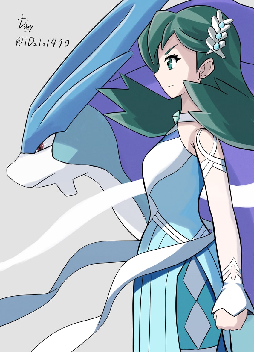kris and suicune (pokemon and 1 more) drawn by ida_(idalol490)