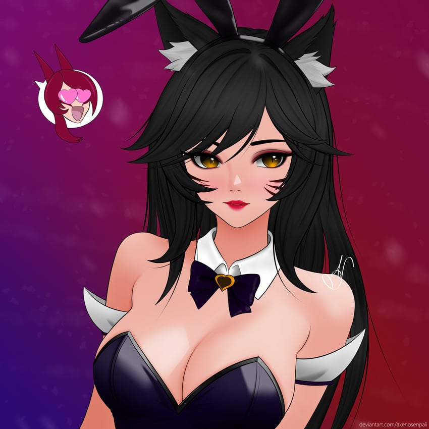 ahri and xayah (league of legends) drawn by akenosenpaii