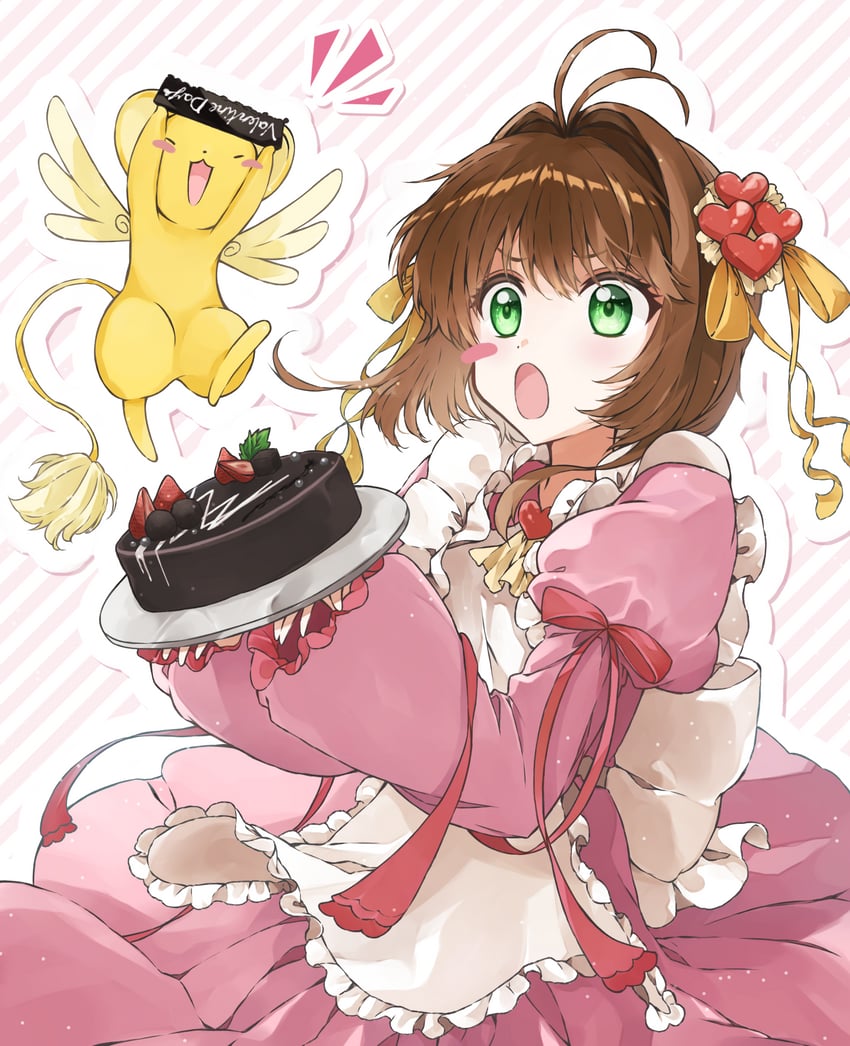 kinomoto sakura and kero (cardcaptor sakura) drawn by fujishiro_kazuha