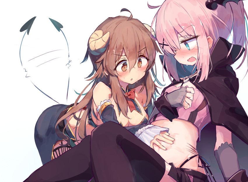 yoshida yuuko and chiyoda momo (machikado mazoku) drawn by beize_(garbage)