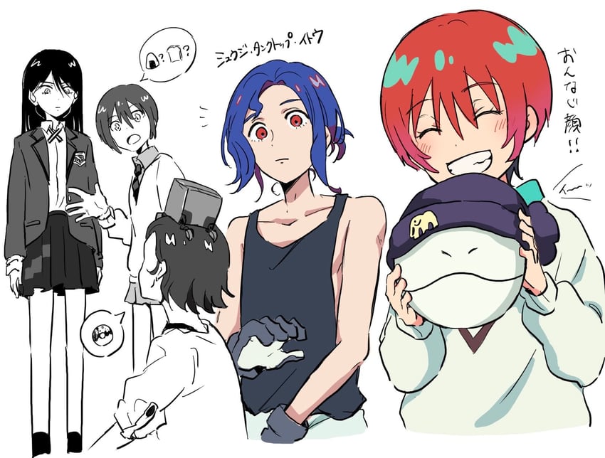 amate yuzuriha, haro, shuji ito, nyaan, and conch (gundam and 1 more) drawn by nanay0n_74