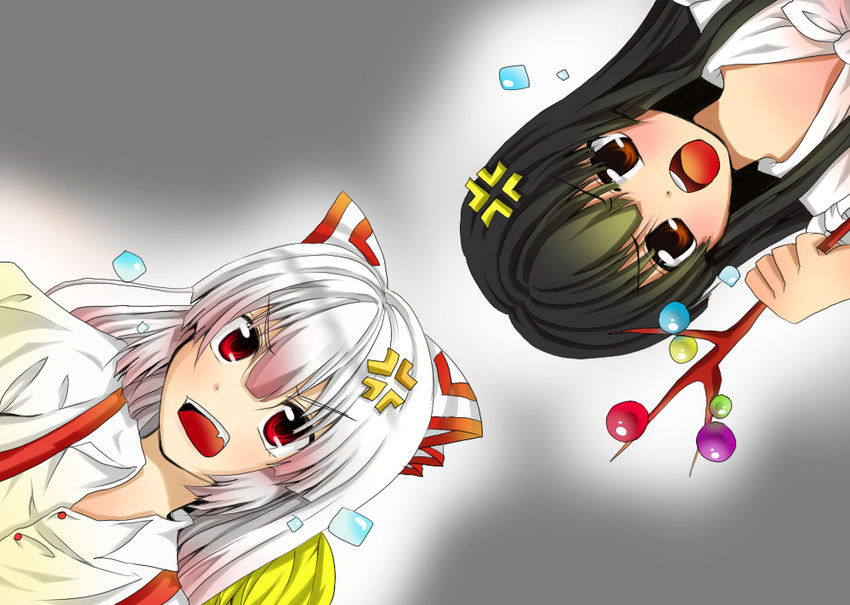fujiwara no mokou and houraisan kaguya (touhou) drawn by mizumiyako
