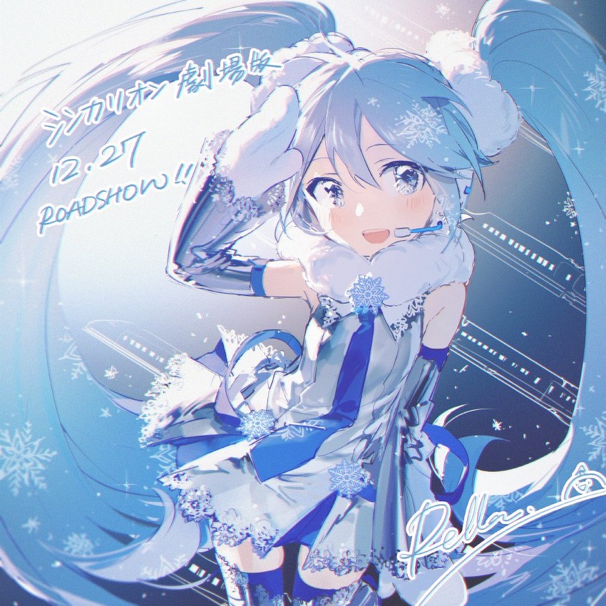 hatsune miku and yuki miku (vocaloid and 2 more) drawn by rella
