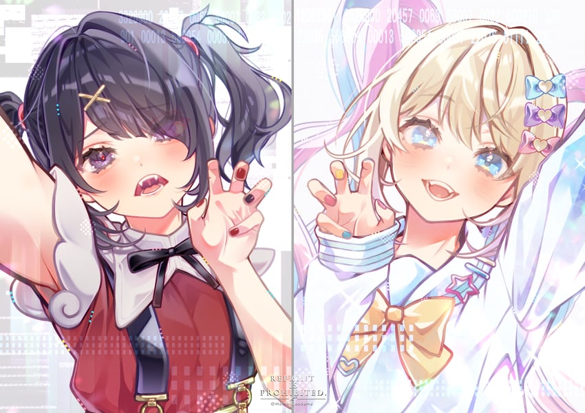 chouzetsusaikawa tenshi-chan and ame-chan (needy girl overdose) drawn by shikamori_kodama