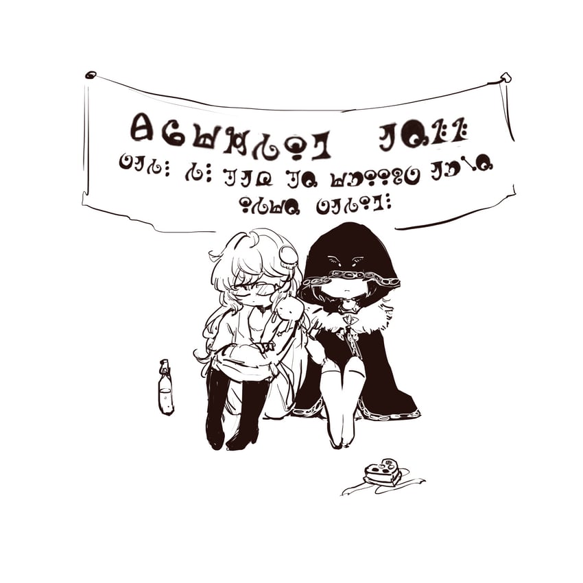 kazari jun and kuro (mahou shoujo madoka magica and 1 more) drawn by homocacti