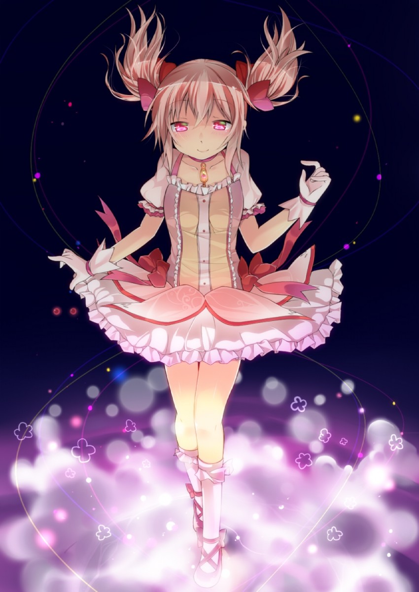 kaname madoka (mahou shoujo madoka magica) drawn by minato_usagi and oruto_(ort+)