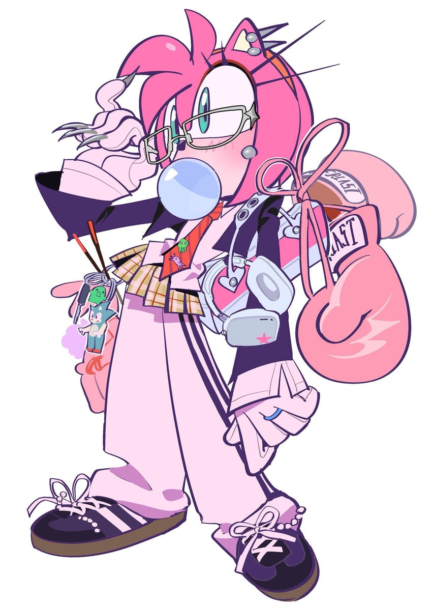 sonic the hedgehog, amy rose, and kuchipatchi (sonic and 2 more) drawn by kosherea