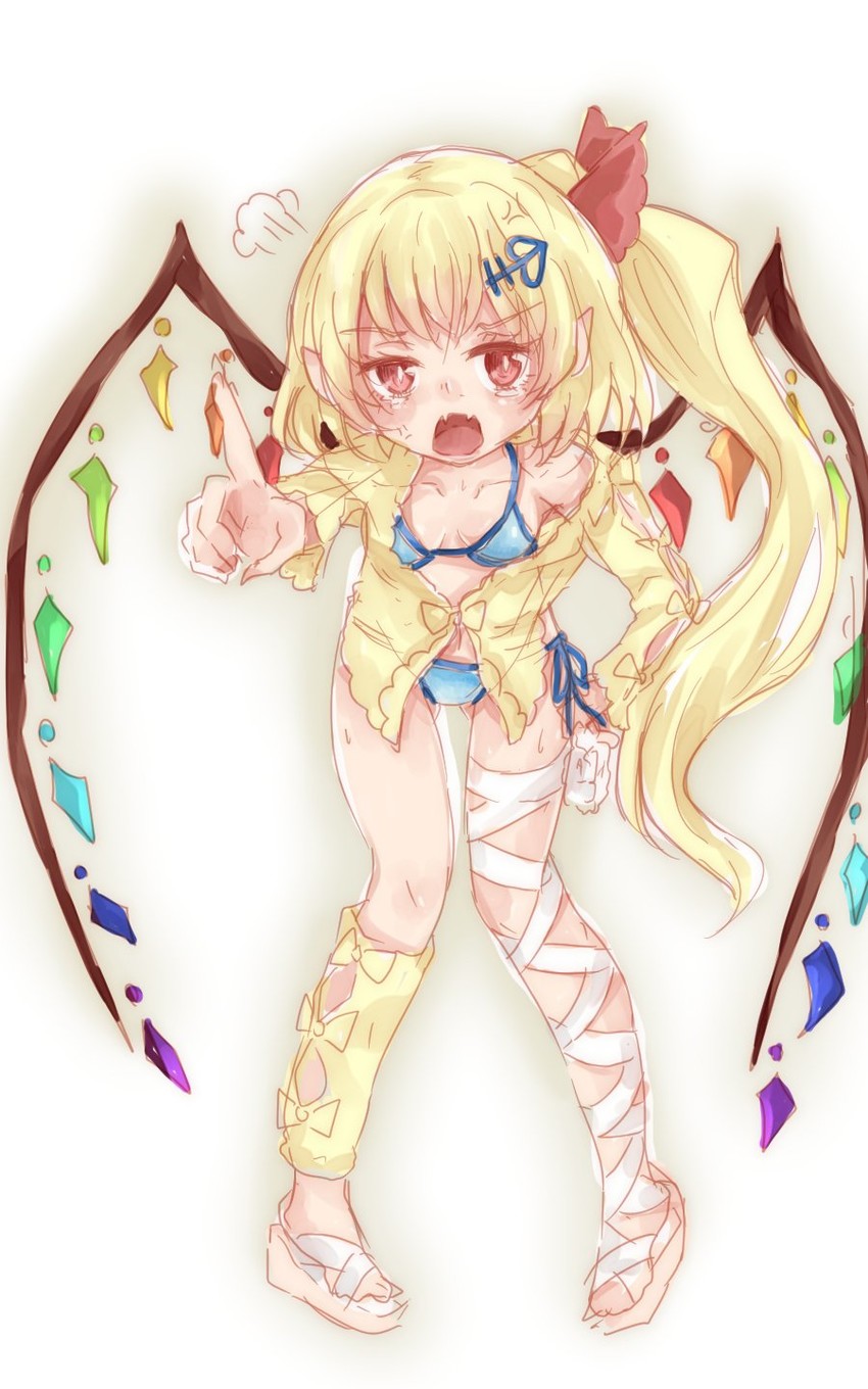 flandre scarlet and frankenstein's monster (touhou and 1 more) drawn by karua_m