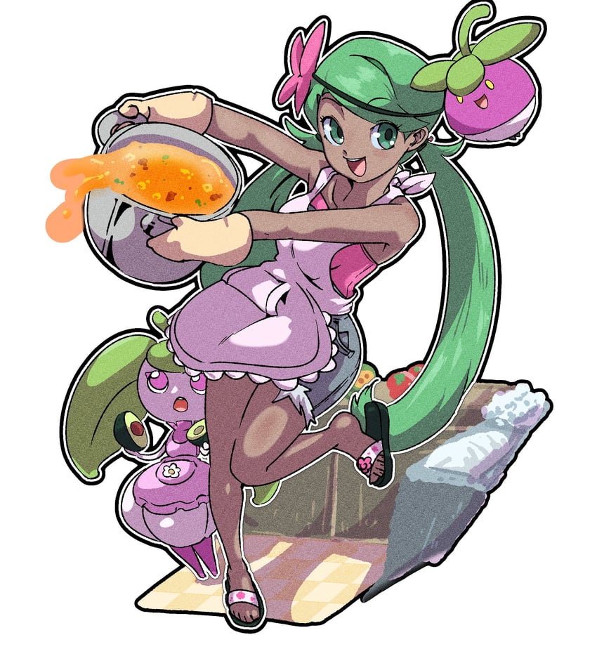 mallow, bounsweet, and steenee (pokemon and 1 more) drawn by positibe
