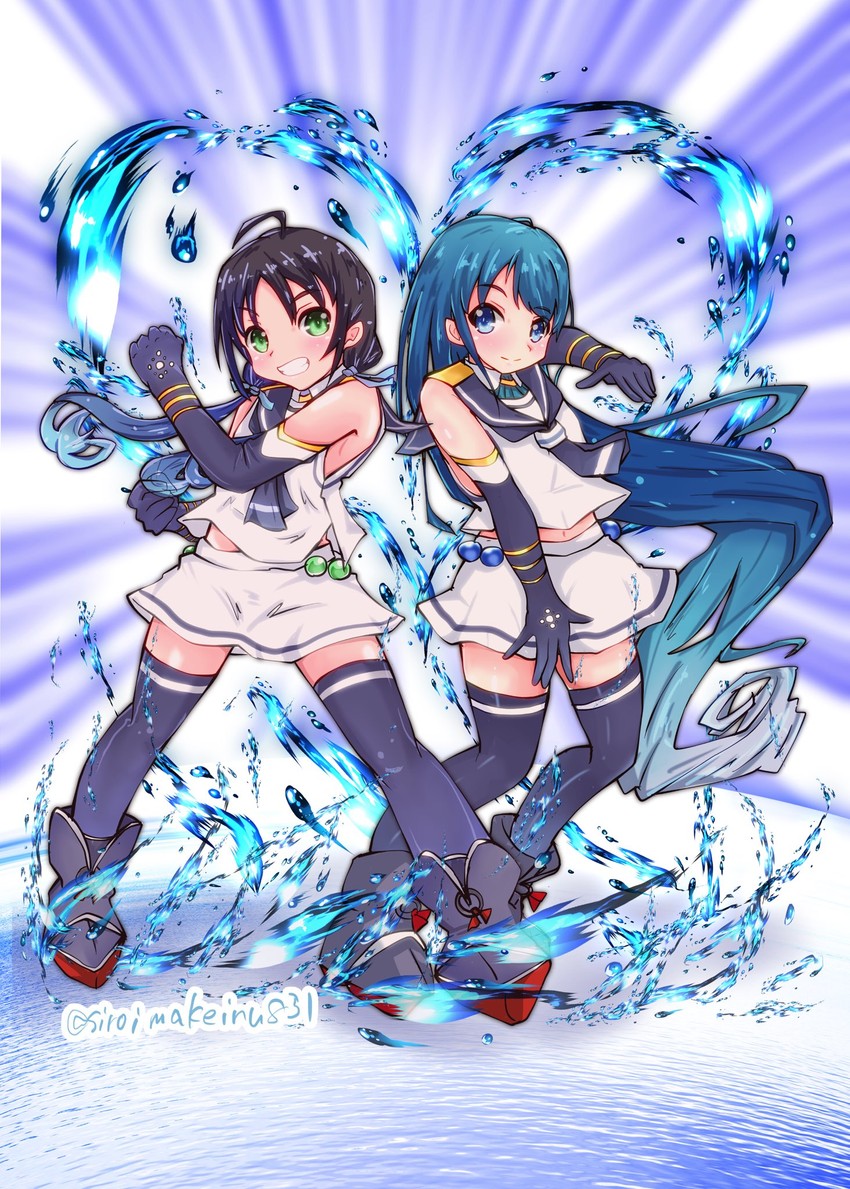 samidare and suzukaze (kantai collection and 2 more) drawn by kitahama_(siroimakeinu831)