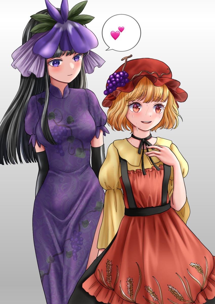 aki minoriko and yomotsu hisami (touhou) drawn by kyabekko