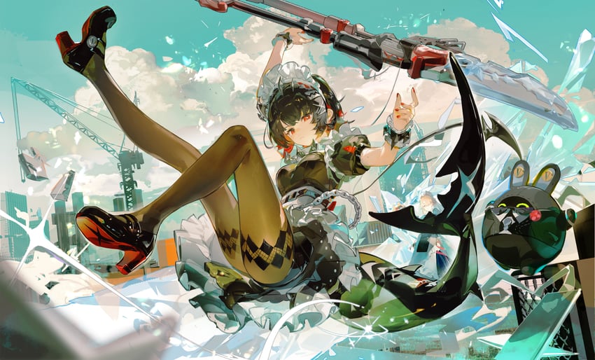 ellen joe, alexandrina sebastiane, and butler (zenless zone zero) drawn by ruoganzhao