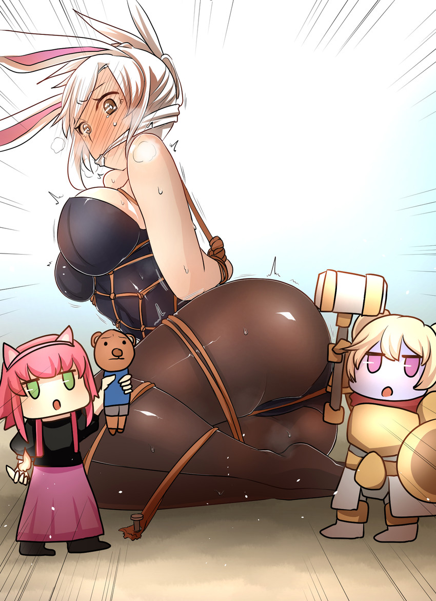 riven, poppy, annie, battle bunny riven, and kumakichi (league of legends and 1 more) drawn by moonjunk