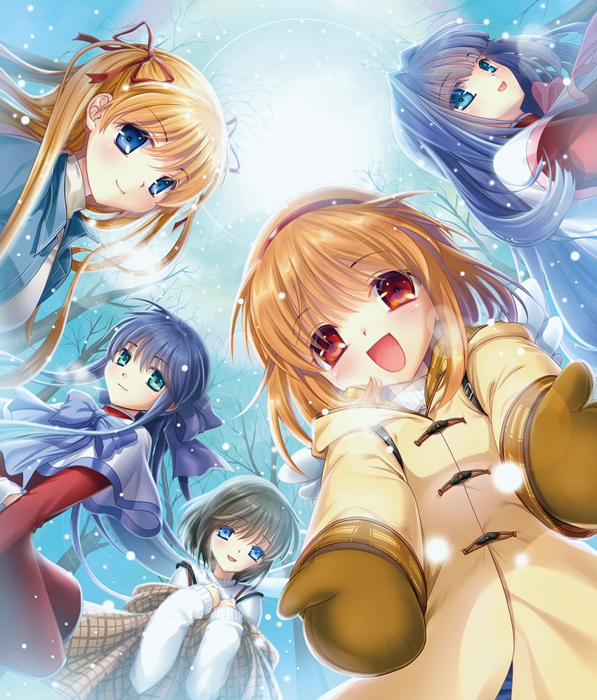 tsukimiya ayu, minase nayuki, sawatari makoto, kawasumi mai, and misaka shiori (kanon) drawn by hamada_mari