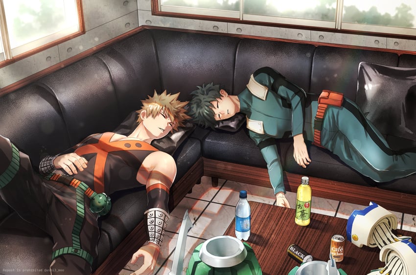 midoriya izuku and bakugou katsuki (boku no hero academia) drawn by ushi3_moo