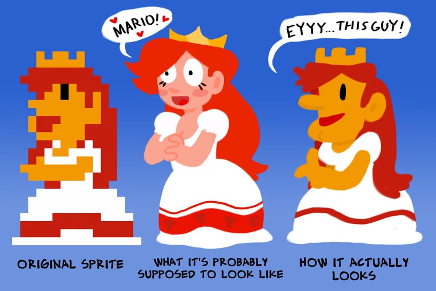 princess peach (mario and 1 more) drawn by miles_john