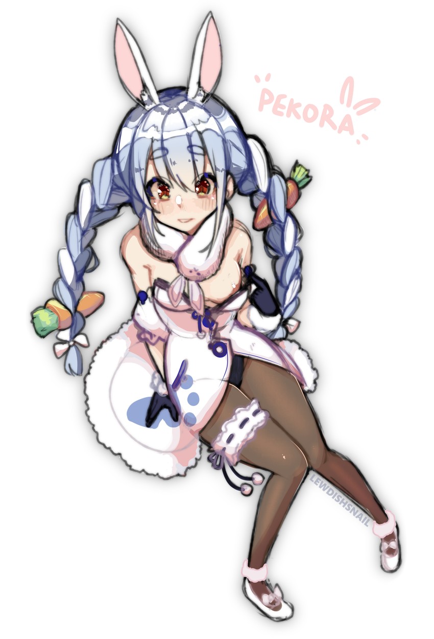 usada pekora (hololive) drawn by lewdishsnail