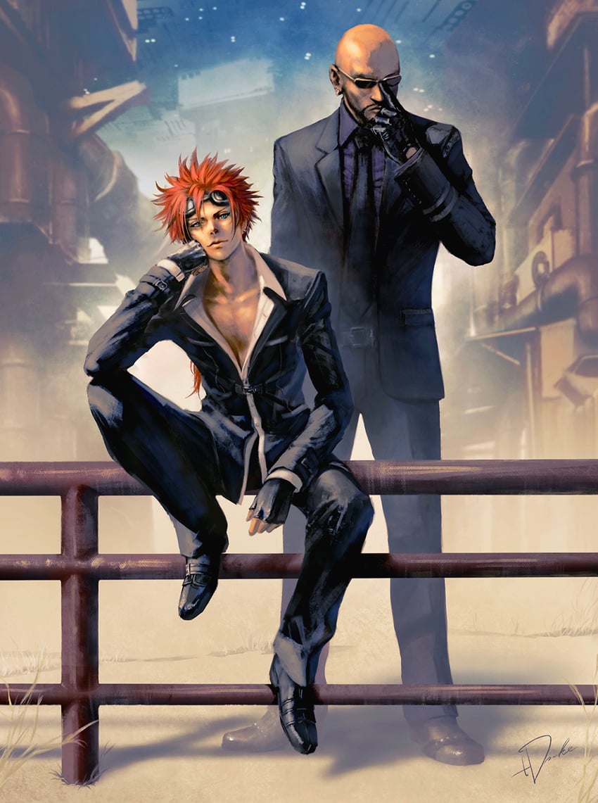 reno and rude (final fantasy and 2 more) drawn by tdsuke