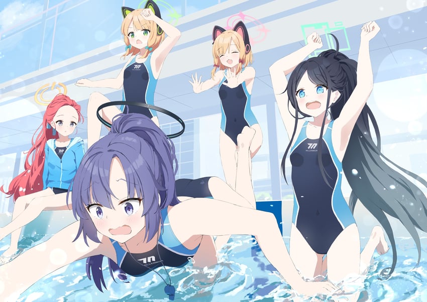 yuuka, aris, momoi, midori, and yuzu (blue archive) drawn by matcha_(user_yyss8744)