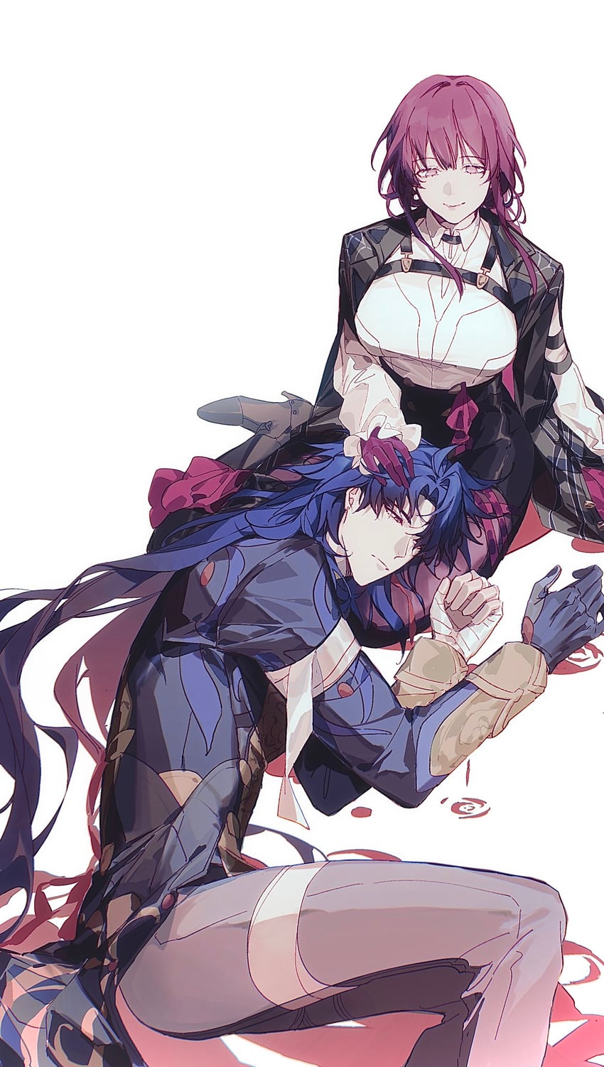 kafka and blade (honkai and 1 more) drawn by qaqaqaq86