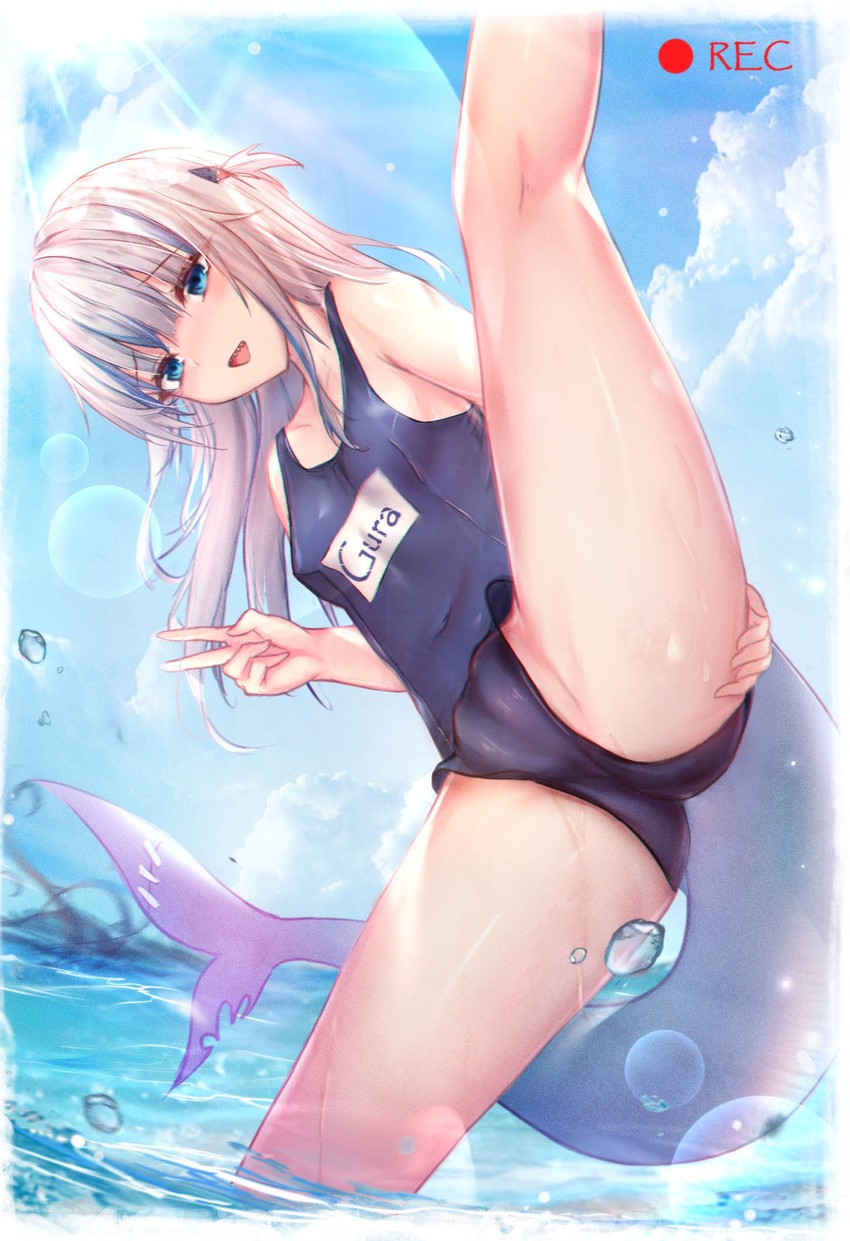 gawr gura (hololive and 1 more) drawn by luminous