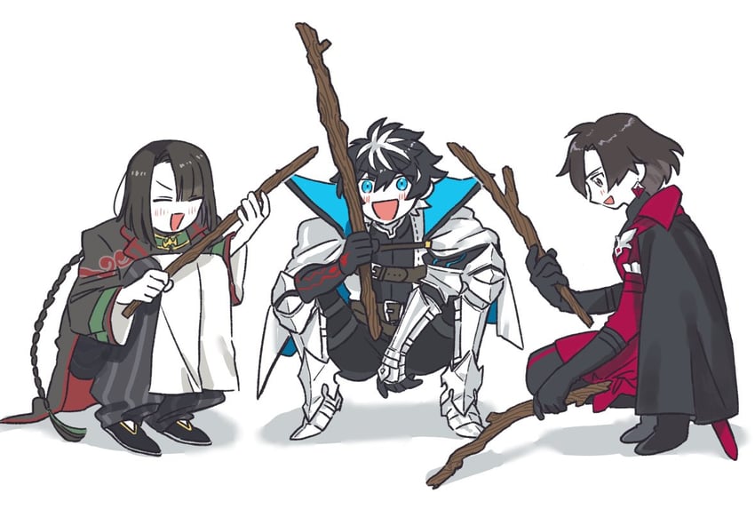 constantine xi, charlemagne, and taigong wang (fate and 4 more) drawn by huzishiro