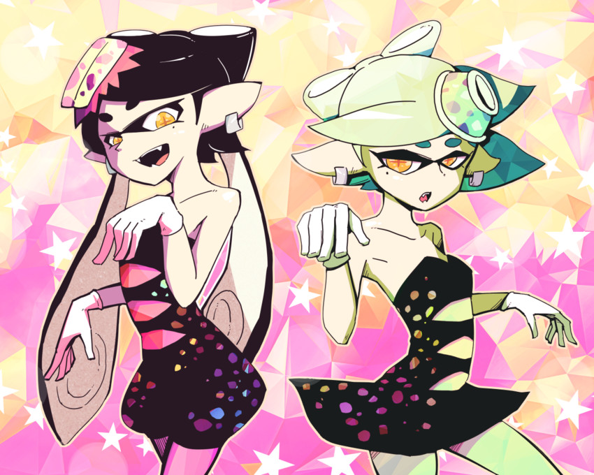 callie and marie (splatoon and 1 more) drawn by inarou_(rakugakiproject)