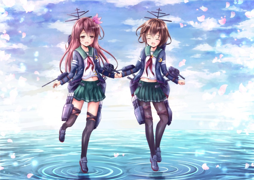 mutsuki, kisaragi, mutsuki kai ni, and kisaragi kai ni (kantai collection) drawn by saz_(sazin764)