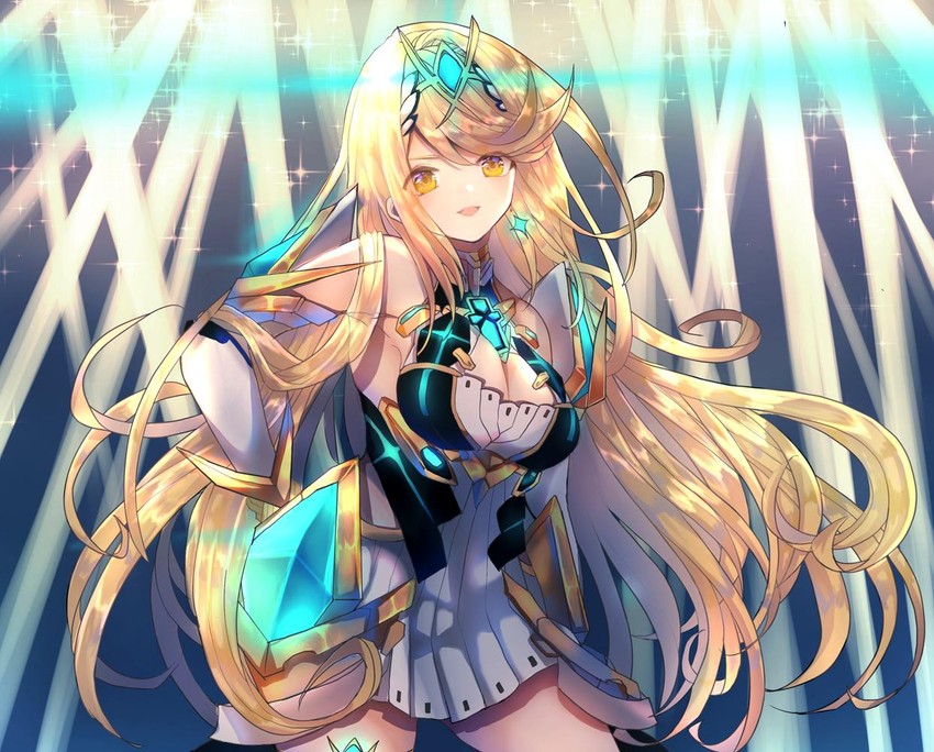 mythra (xenoblade chronicles and 1 more) drawn by marekamico