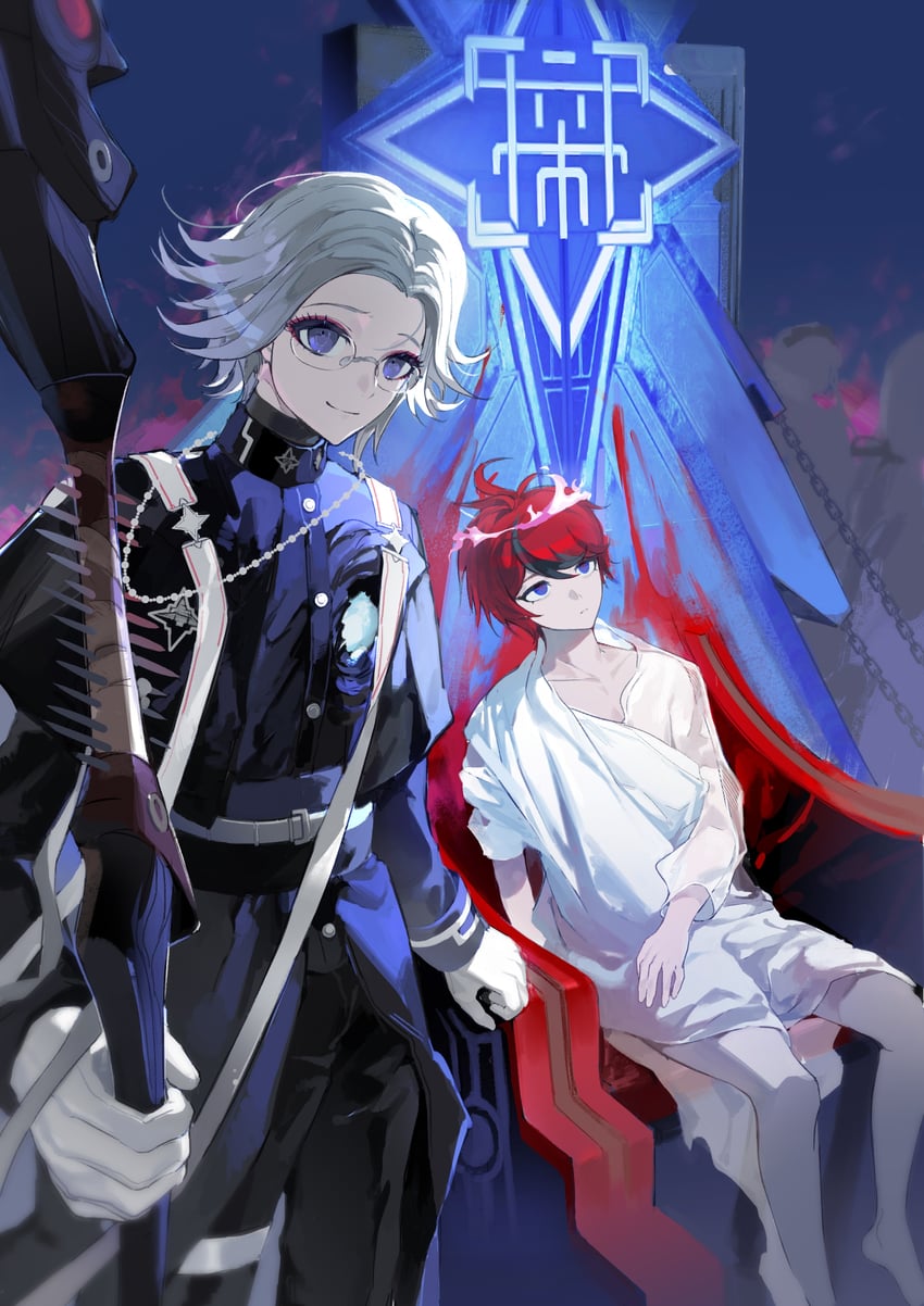 aotsuki eito and sumino takumi (the hundred line -last defense academy-) drawn by hilee671