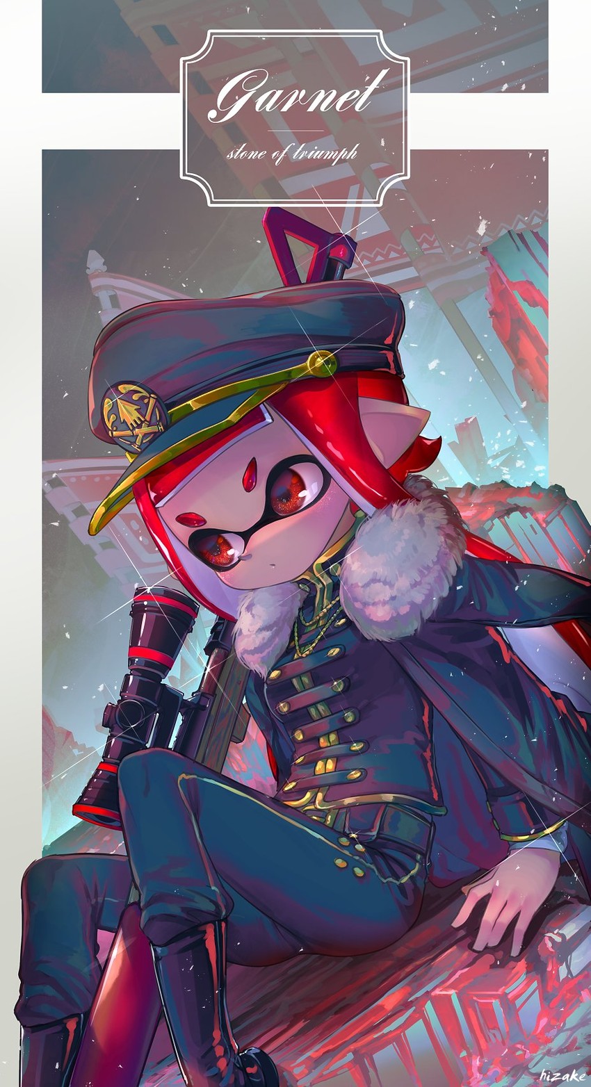 inkling player character and inkling girl (splatoon and 1 more) drawn by kashu_(hizake)