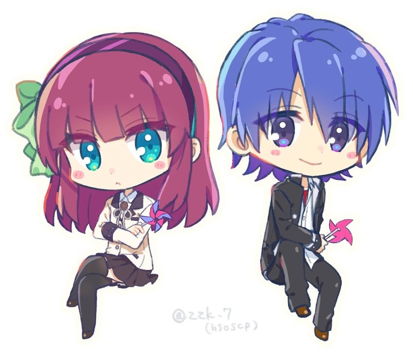 nakamura yuri and hinata hideki (angel beats!) drawn by zuzuhashi