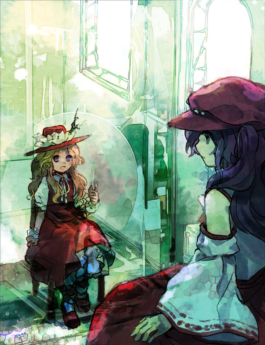 jacket girl and label girl (touhou) drawn by kaigen_1025