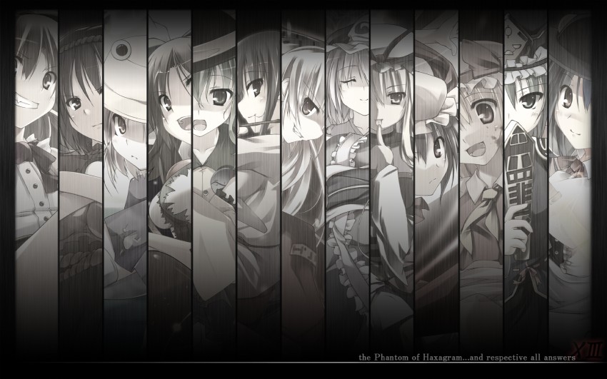 remilia scarlet, flandre scarlet, komeiji koishi, yakumo yukari, fujiwara no mokou, and 8 more (touhou) drawn by t-ray