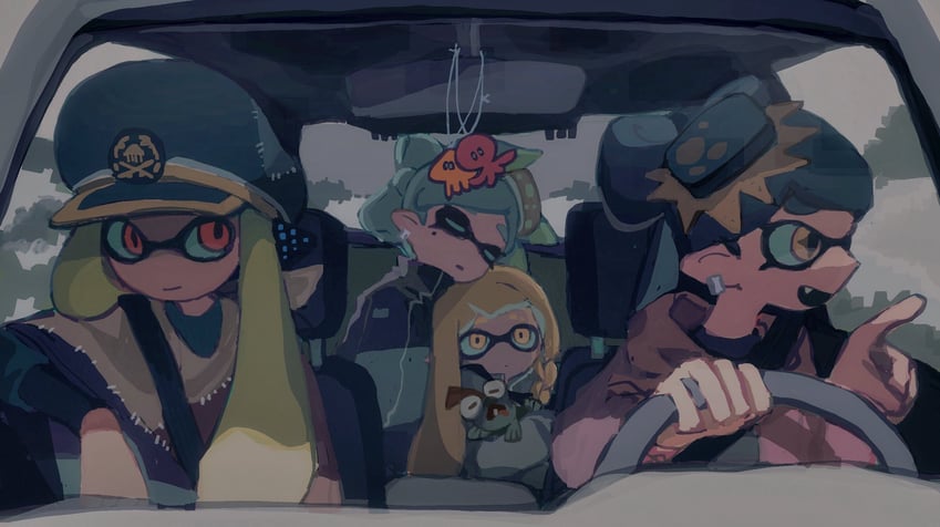 inkling player character, inkling girl, callie, marie, agent 3, and 2 more (splatoon and 1 more) drawn by dr_mice