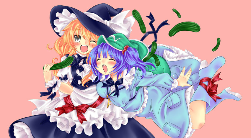 kirisame marisa and kawashiro nitori (touhou) drawn by kilkennycat