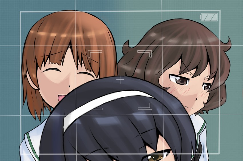 nishizumi miho, akiyama yukari, and reizei mako (girls und panzer) drawn by solmoniq