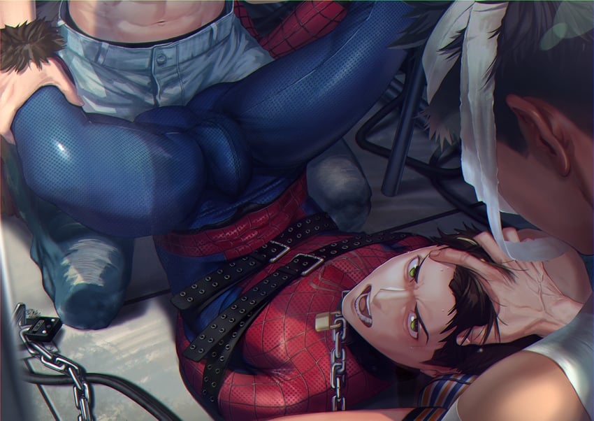 spider-man and peter parker (marvel and 1 more) drawn by watari_yuu_(haskey)