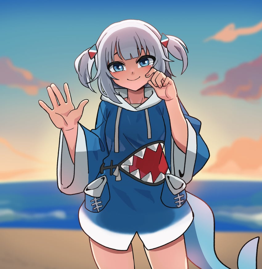 gawr gura (hololive and 1 more) drawn by hyyun_ho