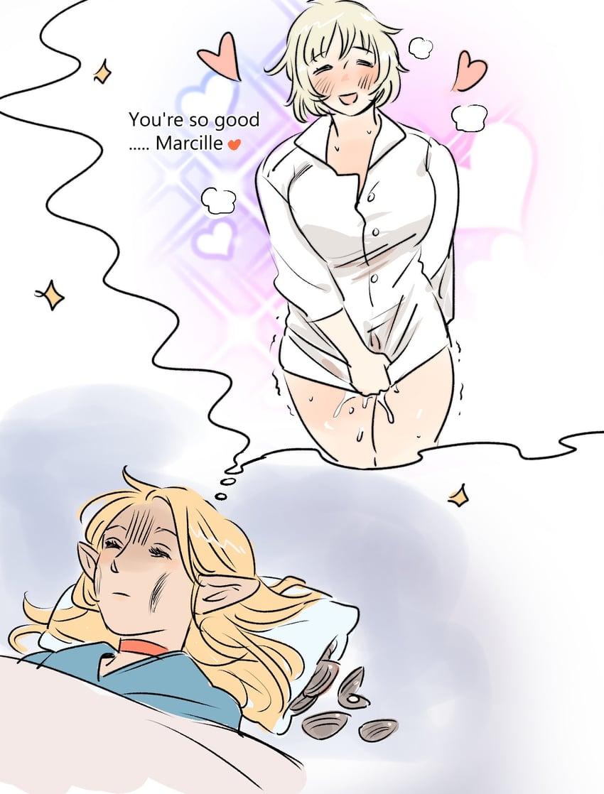 marcille donato and falin touden (dungeon meshi) drawn by milfcookiesimp