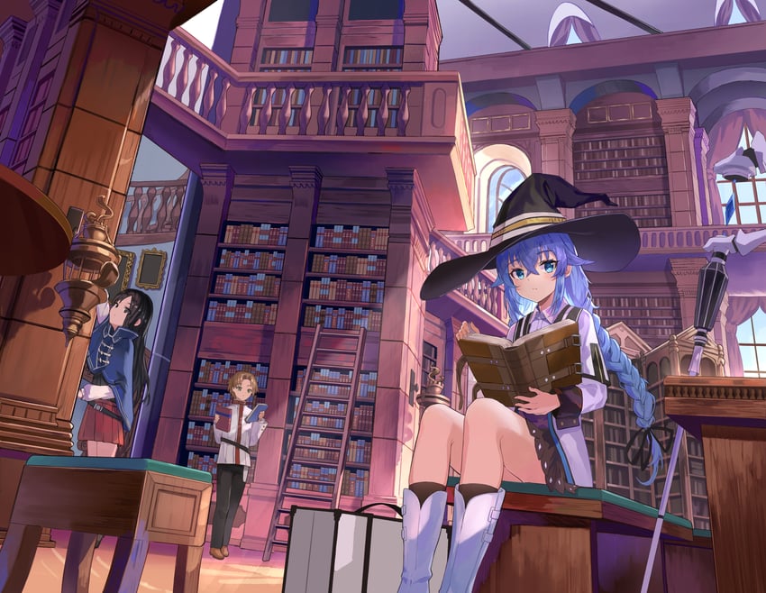 roxy migurdia, rudeus greyrat, and nanahoshi shizuka (mushoku tensei) drawn by user_frzm4382