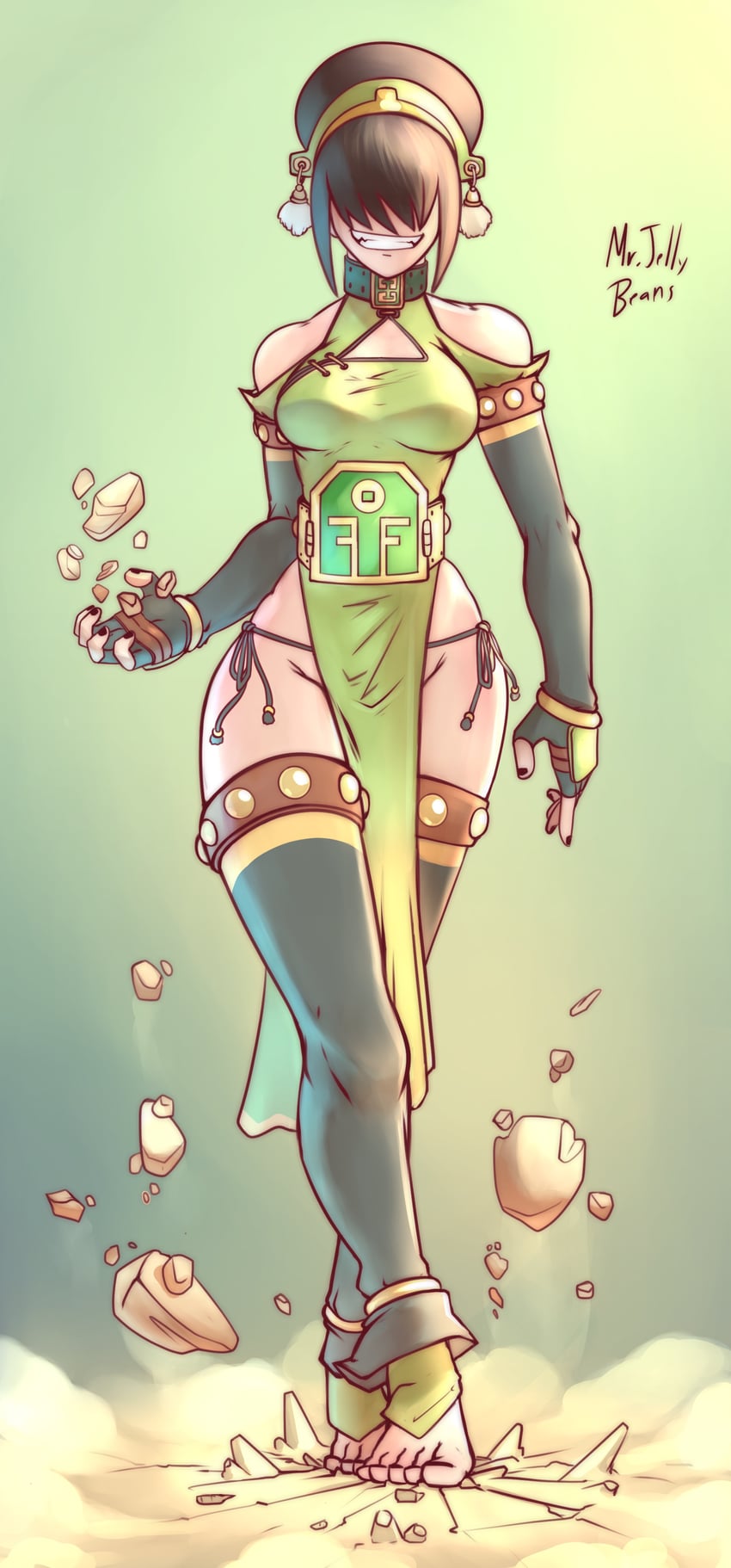 toph beifong (avatar legends and 1 more) drawn by mr.jellybeans